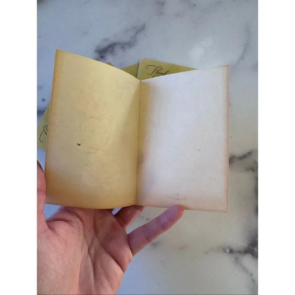 Sangamon vintage Thank you cards floral bouquet retro 60s blank inside set of 5